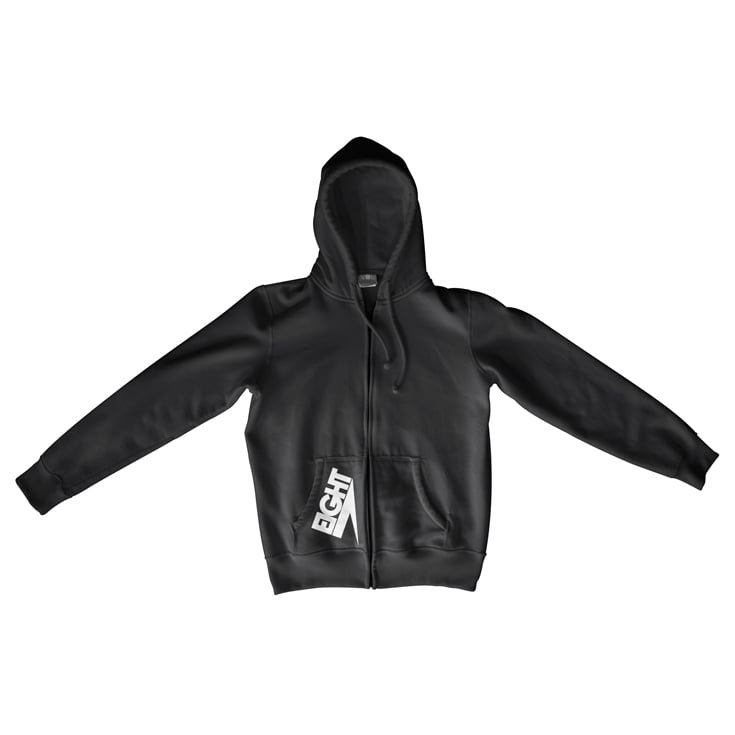 Zip-Up Electric Eight Hoodie (White/Black)