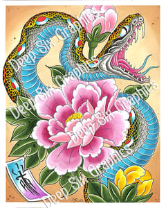 Image of Snake & Flowers