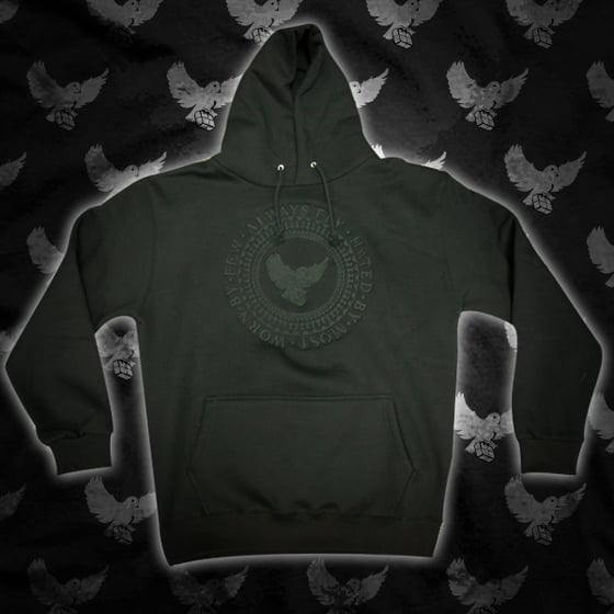 Image of Black/Black Always Fly Crest Hoodie