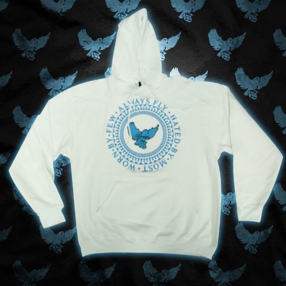 Image of White/ L.Blue Always Fly Crest Hoodie