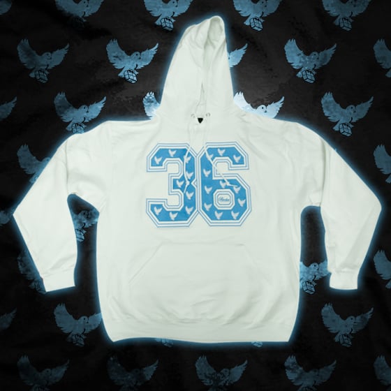 Image of White/L.Blue 36 Hoodie