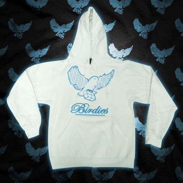 Image of White/L.Blue Pattern Birdies Hoodie