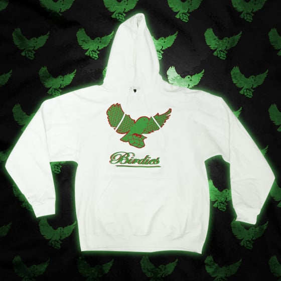 Image of White/Green/Red Pattern Birdies Hoodie