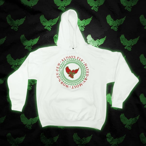 Image of White/Green/Red Always Fly Crest Hoodie