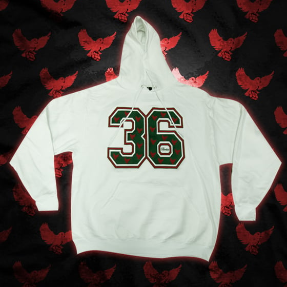 Image of White/Green/Red 36 Hoodie