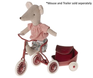 Image of Maileg Abri a Tricycle Mouse red (PRE-ORDER ETA, late April)
