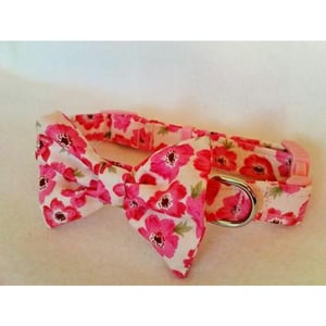 Image of Pink Floral Bow Collar