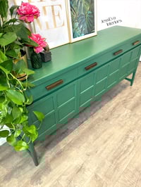 Image 4 of Vintage, Mid Century Modern, Retro, Nathan Sideboard, Drinks Cabinet Painted In Green