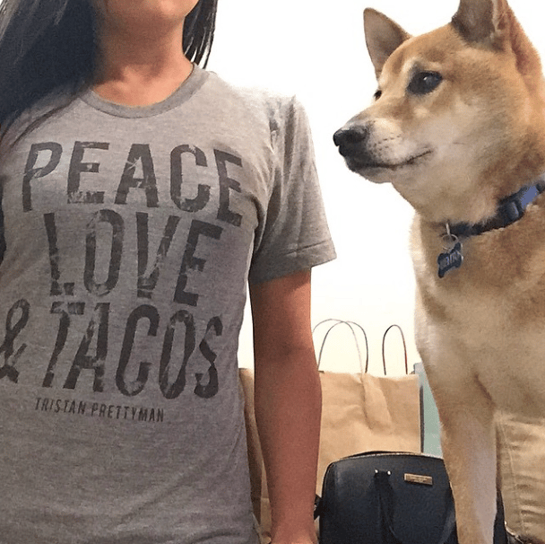 Image of Peace Love & Tacos Tee - Heather Grey