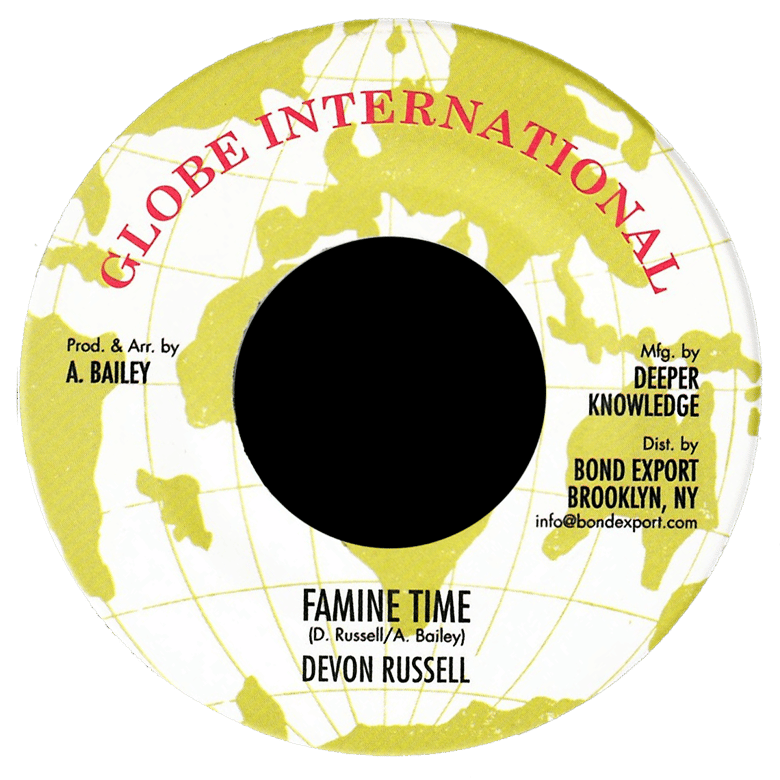 Image of Devon Russell - Famine Time 7" (Globe International)