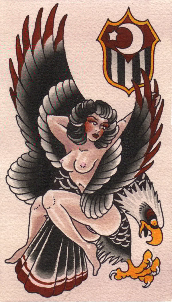 Image of Lading Riding Eagle