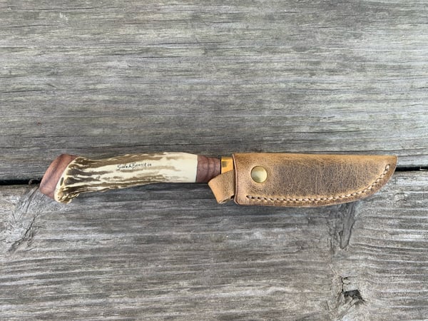 Image of 7.5” Replica Antler & Walnut w/Sheath