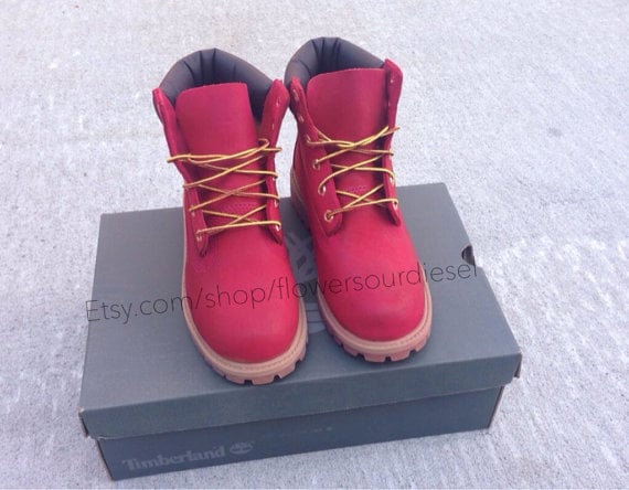 Image of Red Timberlands (Womens sizes)