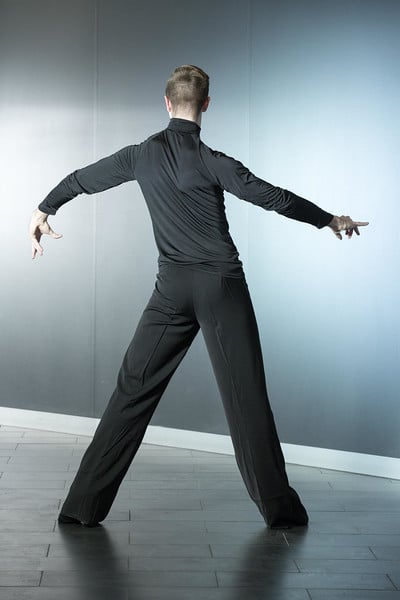 Image of Mens Latin Pants w/satin trim (B3564) Dancewear latin ballroom