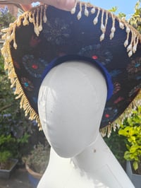 Image 7 of Dolly cowboy hat - recycled sari fabric yellow purple