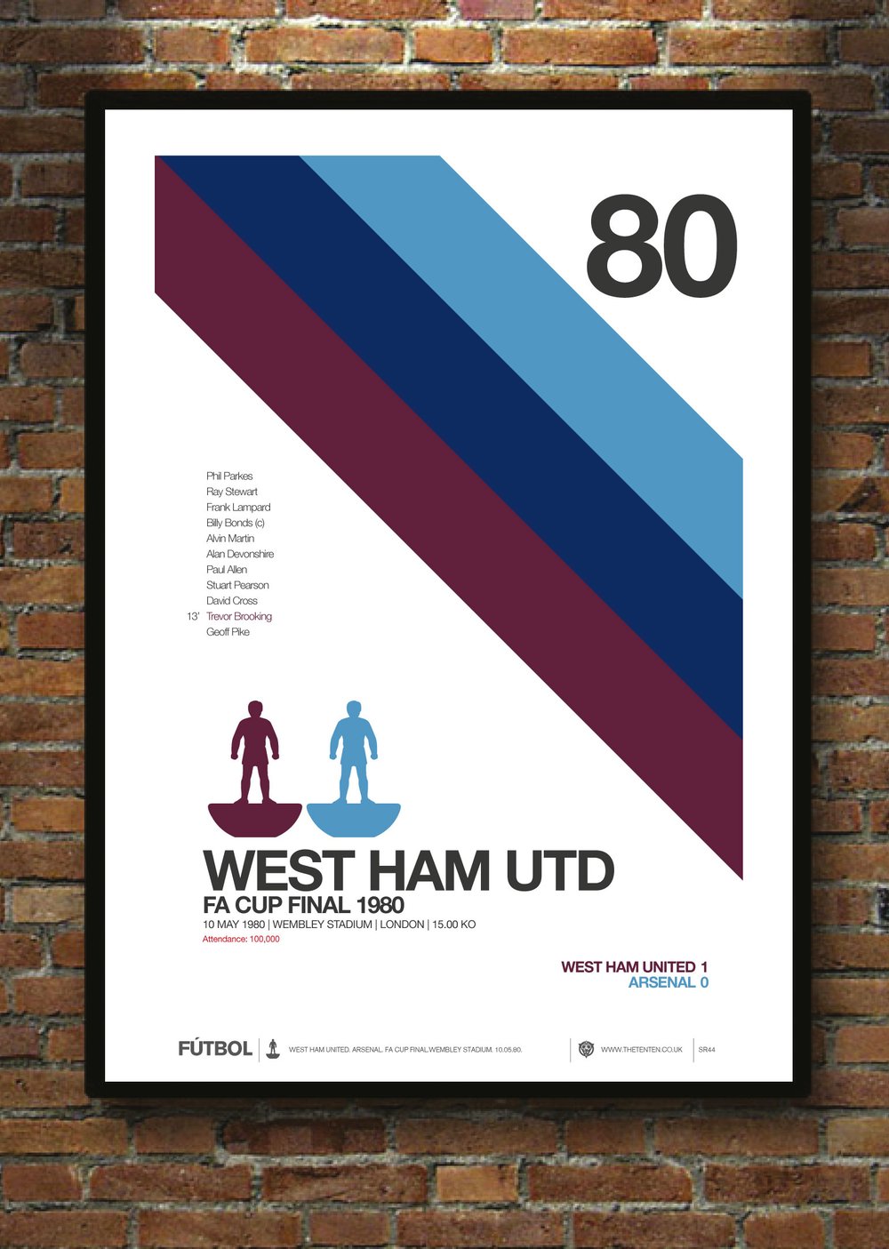 FUTBOL PRINTS — WEST HAM UNITED 1980 FA CUP FINAL