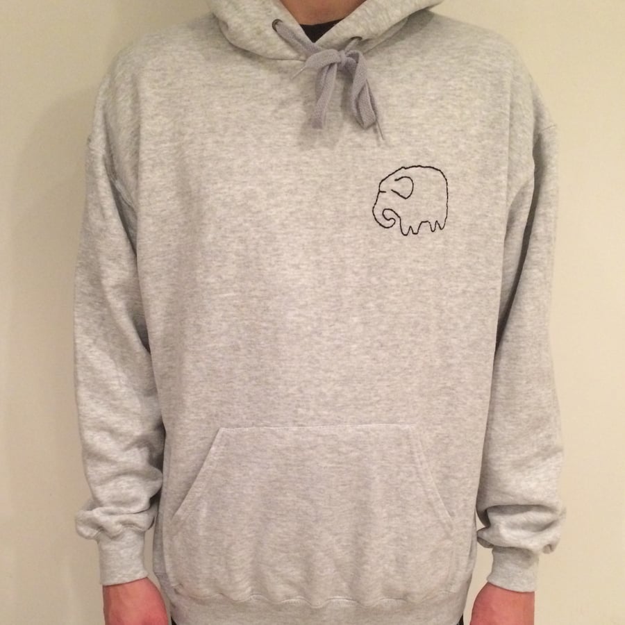 Image of Heather Grey Hoodie With Mammoth