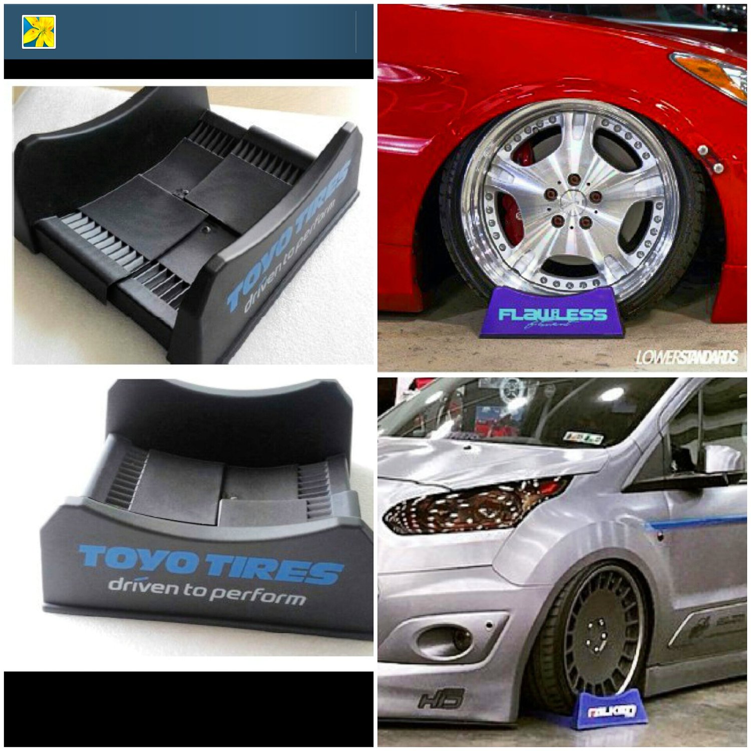 Image of Tire stands "Wheel Swag" (carshow wheel and tire displays)