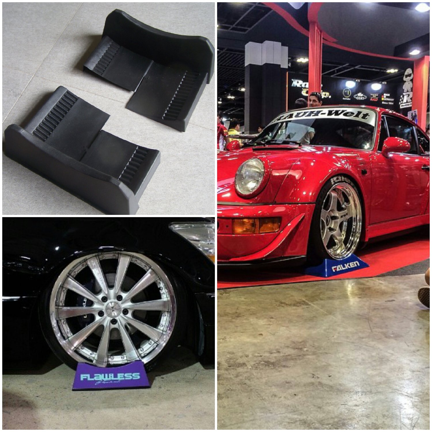 Image of Tire stands "Wheel Swag" (carshow wheel and tire displays)