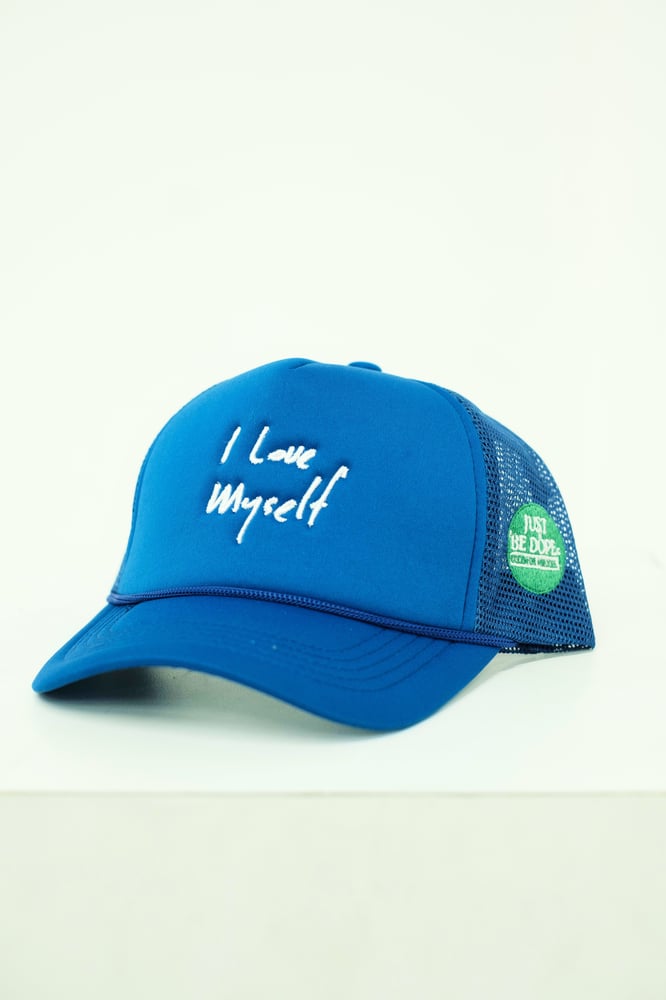 Image of Blue ILoveMyself Trucker Hat
