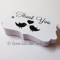 Image 5 of 100 Small White Gift Tags, 'Love Birds'