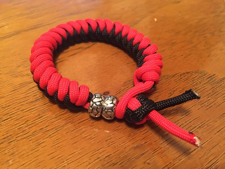 Image of Red and Black Snake Knot Bracelet
