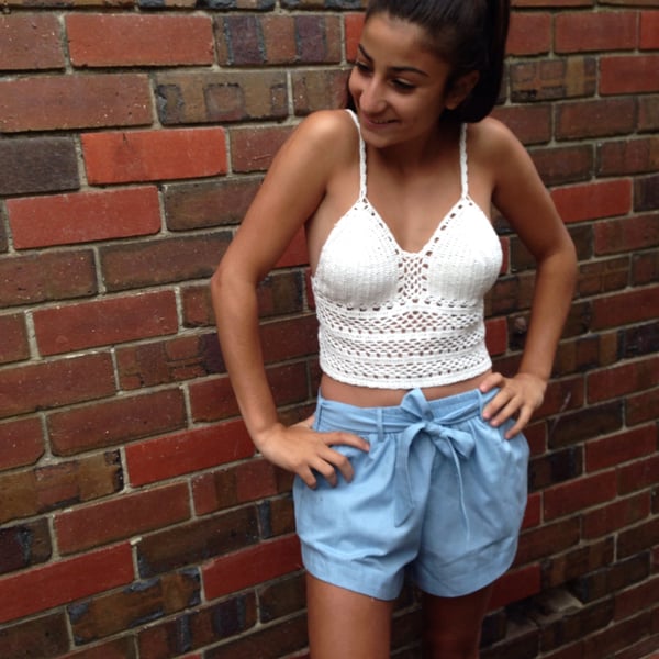Image of Crochet Crop -  White