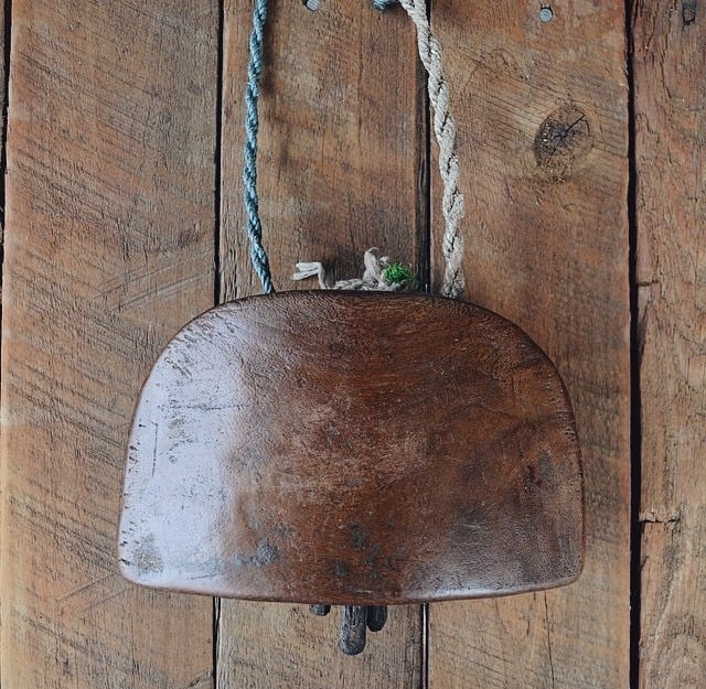 Image of Vintage Large Wooden Cow Bell 