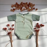 Image 1 of Newborn boy photoshoot bodysuit | Amir | sage | celadon