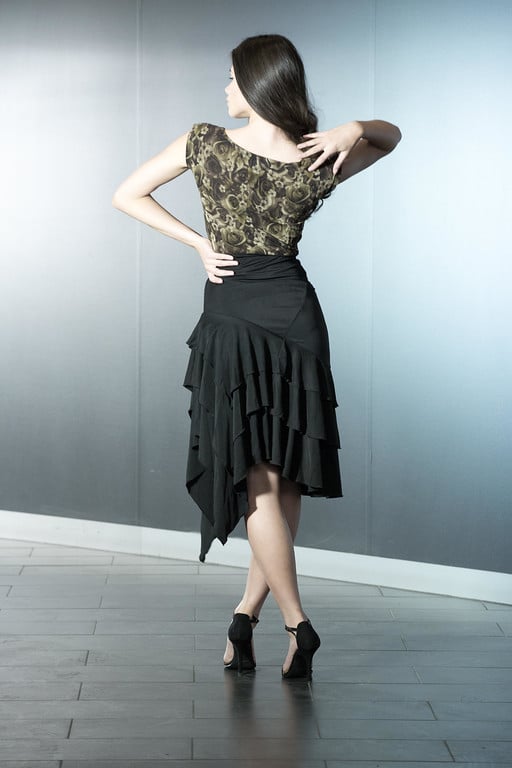 Image of Gwenth Top - Dark Rose (E1284) Dancewear latin ballroom