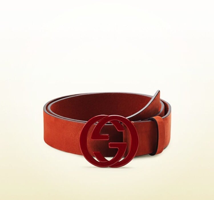 Image of Red Suede Gucci belt