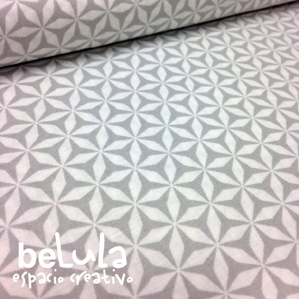 Image of Tela algodón patchwork: Estrellas gris