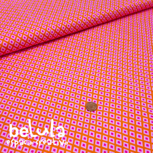 Image of Tela algodón patchwork: Rombos rosa naranja