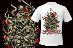 Image of Septicopyemia white t-shirt "Zombie Massacre"