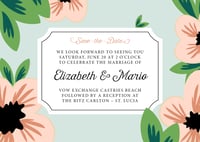 Tropical Flowers Save-the-Date Announcement