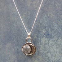 Image 5 of Maiden Moon Pendants - Handmade Sterling Silver Moon Pendants Set With Rainbow Moonstone
