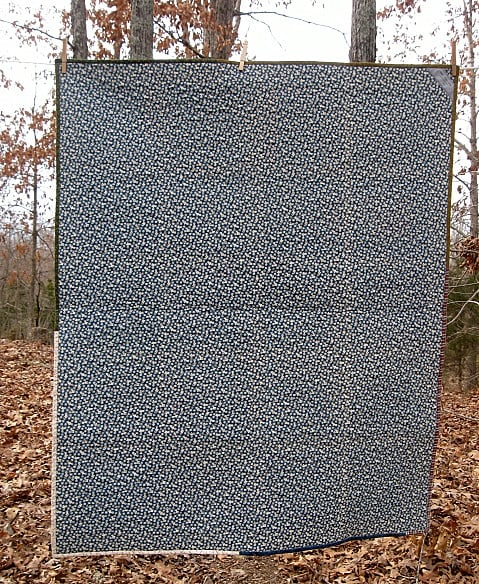 Image of lap quilt - 48"x40" - framed square design - farmhouse quilts