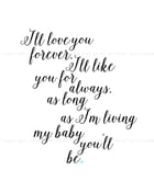 Image of {i'll love you forever} 8x10 PDF download poster print