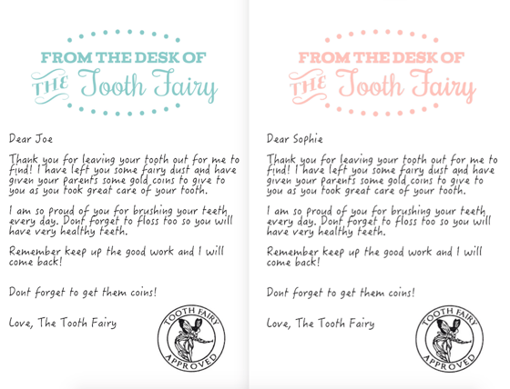 Image of Tooth Fairy Letter