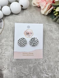 Image 1 of Black and White Stud Earrings