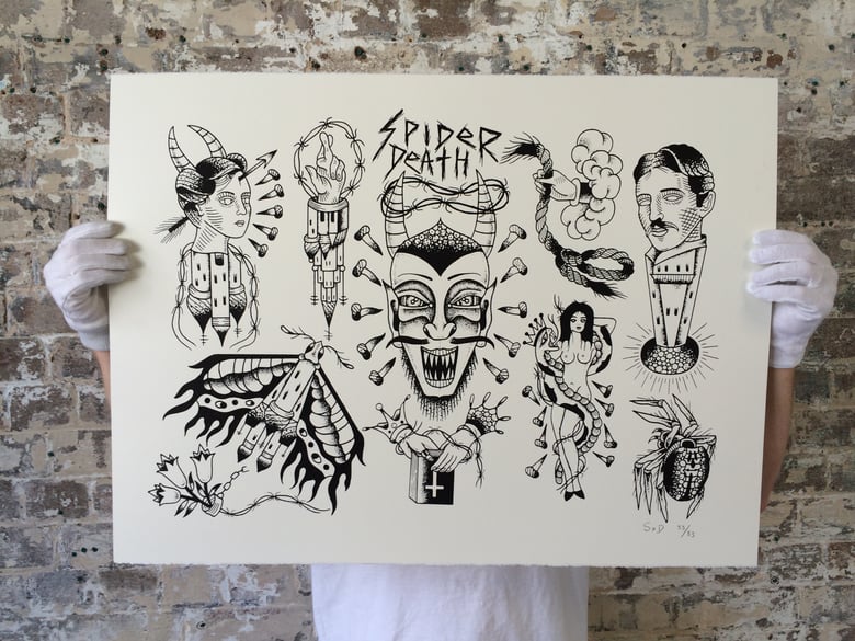 Image of SpiderXdeath flash sheet print edition 