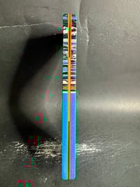 Image 4 of Kaotic Artworks Resin & Blue Glass Segmented Knife Scales