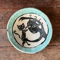 Image 1 of Kitten Hug Bowl, original handmade porcelain 