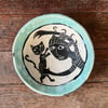 Kitten Hug Bowl, original handmade porcelain 