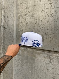Image 2 of TWO TONE  ROYAL BLUE VISOR NY YANKEES CUSTOM FITTED CAP
