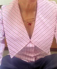 Image 5 of Paperclip Chain Pin Charm Necklace - Gold