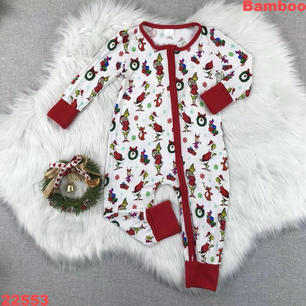 Image of Grinch Cindy bamboo romper 