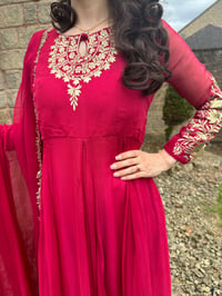 Image 2 of Cherry red anarkali