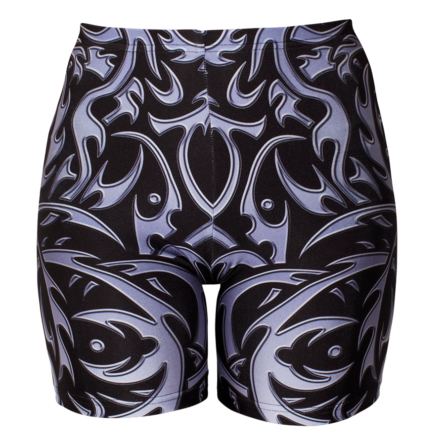 Image of TRIBAL BLACK BIKER SHORT