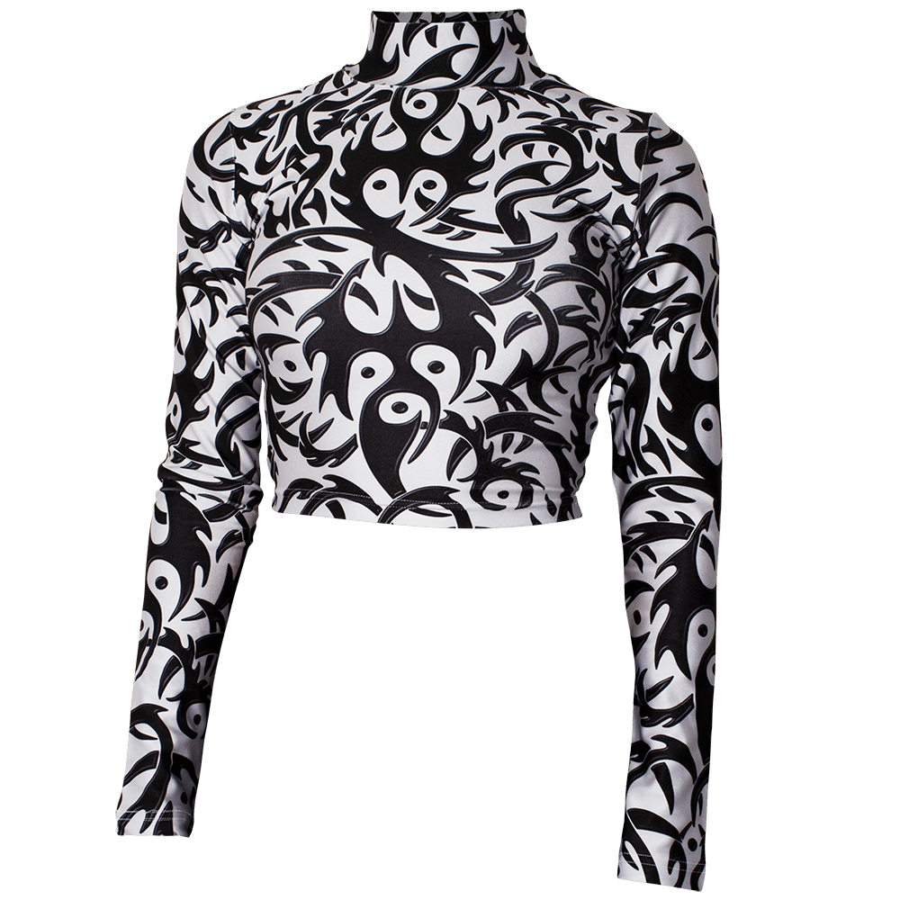 SOWET — TRIBAL WHITE TURTLENECK